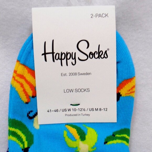 nwt HAPPY SOCKS 2 pr Low Socks Unisex 41-46 (womens 10-12.5/mens 8-12) - Picture 4 of 4